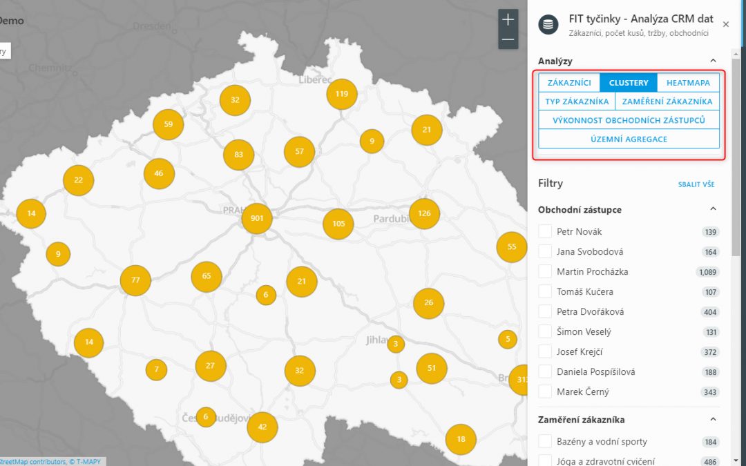 Možnosti zobrazení dat v mapě (vizualizace)