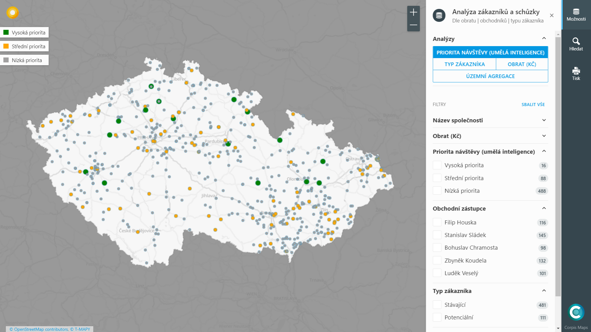 Plánování schůzek pomocí umělé inteligence | Corpis Maps