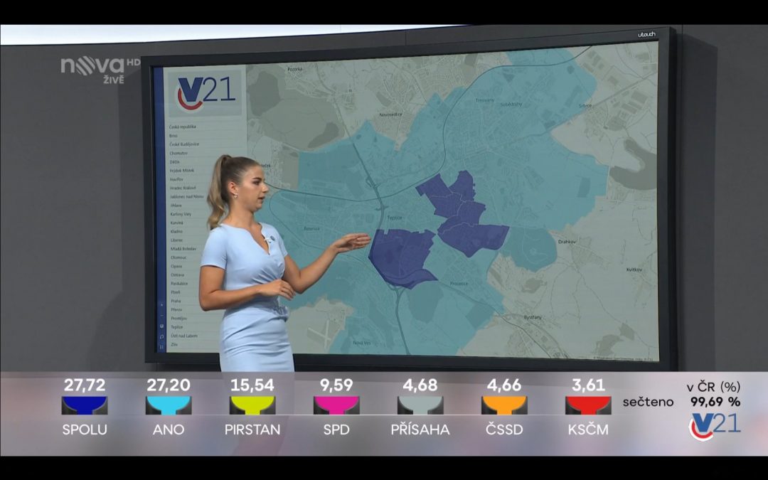 Volby 2021: Naše analytické mapy ve volebním studiu TV Nova